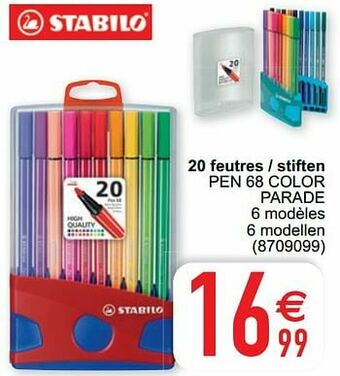 Cora 20 feutres - stiften pen 68 color parade aanbieding