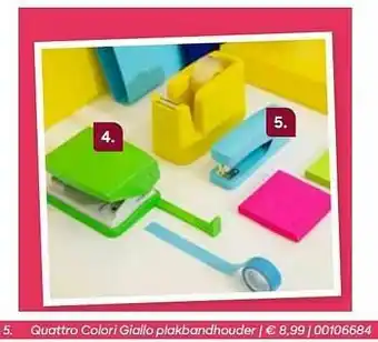 Quattro colori giallo plakbandhouder