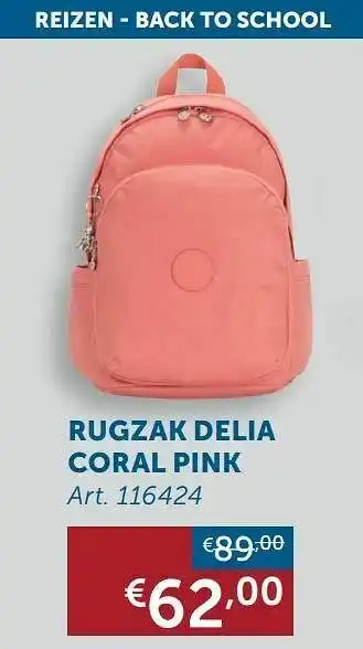Rugzak delia coral pink
