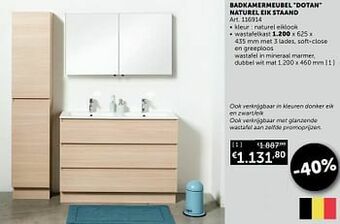 Zelfbouwmarkt Badkamermeubel dotan naturel eik staand aanbieding