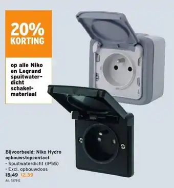 GAMMA Niko Hydro opbouwstopcontact aanbieding