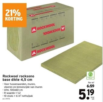 GAMMA Rockwool rocksono base dikte 4,5 cm aanbieding