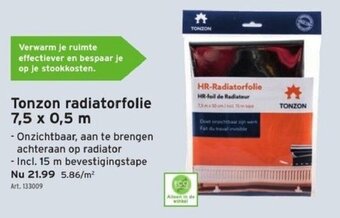 GAMMA Tonzon radiatorfolie 7,5x0,5 m aanbieding