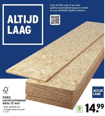 GAMMA OSB3 constructieplaat dikte 12 mm aanbieding
