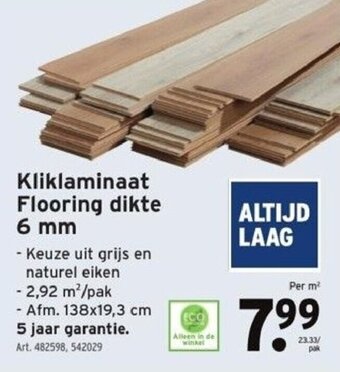 GAMMA Kliklaminaat Flooring dikte 6 mm aanbieding