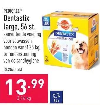 ALDI Pedigree Dentastix large, 56 st. 2.16kg aanbieding