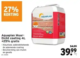 GAMMA Aquaplan Muur Dicht coating 4L aanbieding