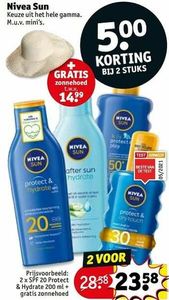 Spf 20 protect + hydrate + gratis zonnehoed