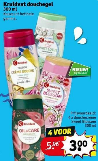 Kruidvat Douchecrème sweet blossom aanbieding