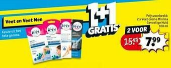 Kruidvat Veet crème minima gevoelige huid aanbieding