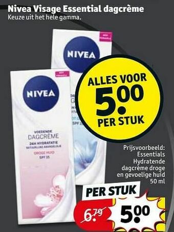 Kruidvat Essentials hydratende dagcrème droge en gevoelige huid aanbieding