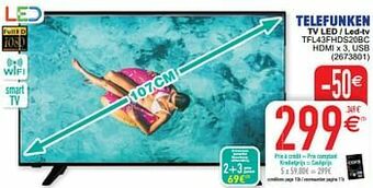 Cora Telefunken tv led - led-tv tfl43fhds20bc aanbieding