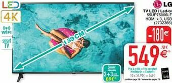Cora Lg tv led - led-tv 55up75006lf aanbieding