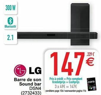 Cora Lg barre de son sound bar dsn4 aanbieding