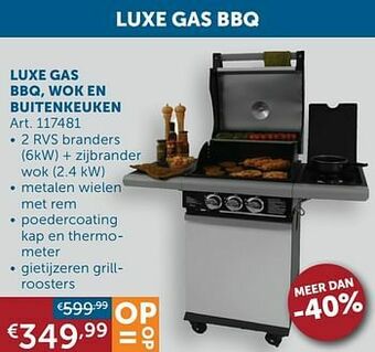 Luxe gas bbq, wok en buitenkeuken