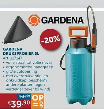 Zelfbouwmarkt Gardena druksproeier 5l aanbieding