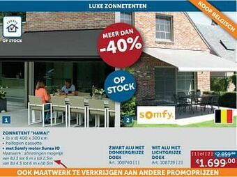 Zonnetent hawai zwart alu met donkergrijze doek
