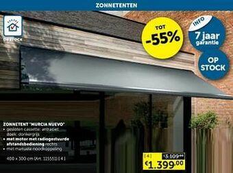 Zelfbouwmarkt Zonnetent murcia nuevo met motor met radiogestuurde afstandsbediening rechts aanbieding