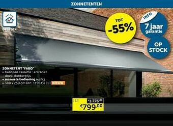 Zelfbouwmarkt Zonnetent faro manuele bediening rechts aanbieding