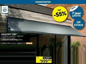 Zelfbouwmarkt Zonnetent faro manuele bediening rechts aanbieding