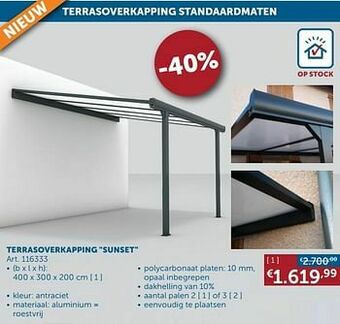 Terrasoverkapping sunset