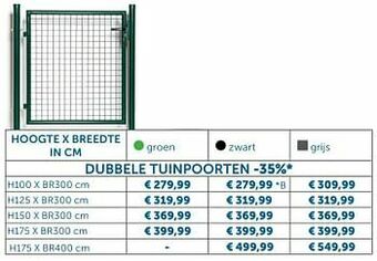 Zelfbouwmarkt Dubbele tuinpoorten aanbieding