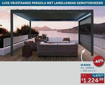 Zelfbouwmarkt Luxueuze vrijstaande pergola met lamellendak sonny antraciet screen aanbieding