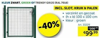 Incl. slot, kruk + palen