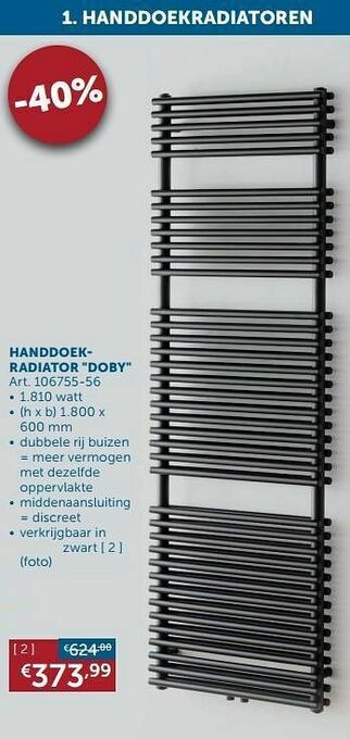 Zelfbouwmarkt Handdoekradiator doby zwart aanbieding