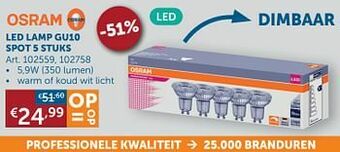 Zelfbouwmarkt Led lamp gu10 spot 5 stuks aanbieding