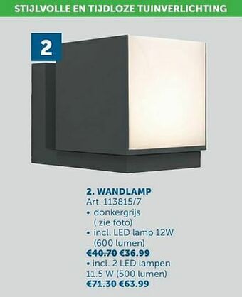 Zelfbouwmarkt Wandlamp aanbieding