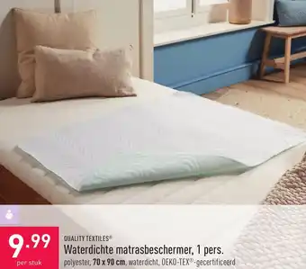 ALDI Quality textiles Waterdichte matrasbeschermer, 1 pers. 78x90cm aanbieding