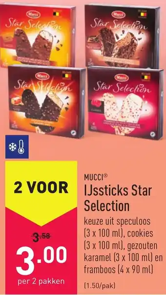 ALDI Mucci IJssticks Star Selection 2 voor aanbieding