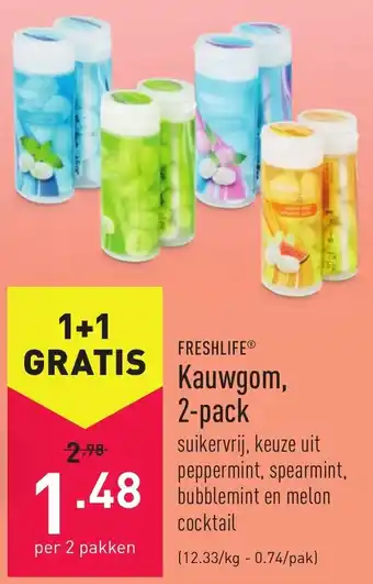 ALDI Freshlife Kauwgom, 2-pack aanbieding