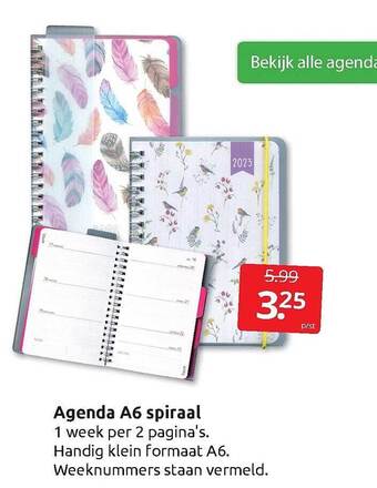 Boekenvoordeel Agenda a6 spiraal aanbieding