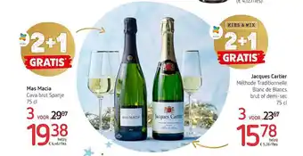 Spar Colruyt Mas macia cava brut spanje, jacques cartier aanbieding