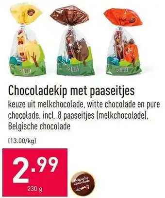 ALDI Chocoladekip met paaseitjes 230g aanbieding