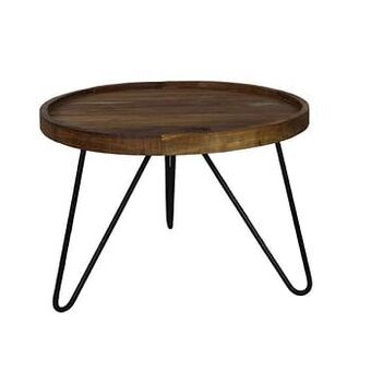 Leen Bakker Hsm collection salontafel eri hairpin - naturelkleur/zwart - 60x40 cm - Leen Bakker aanbieding