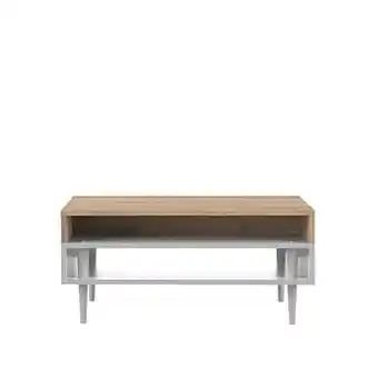 Leen Bakker Symbiosis salontafel esby - eikenkleur/wit - 37x80x53 cm - Leen Bakker aanbieding