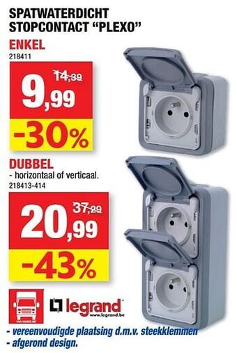 Hubo Spatwaterdicht stopcontact plexo enkel aanbieding