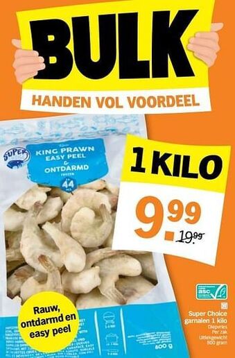 Albert Heijn Super choice garnalen 1 kilo aanbieding