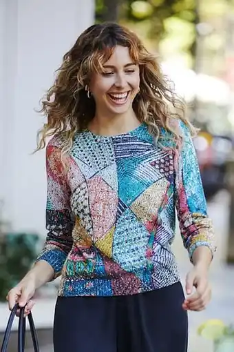 Desigual Gebreide trui in arty-stijl - l aanbieding