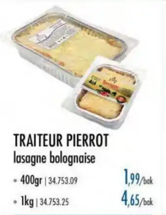 Traiteur Pierrot lasagne bolognaise