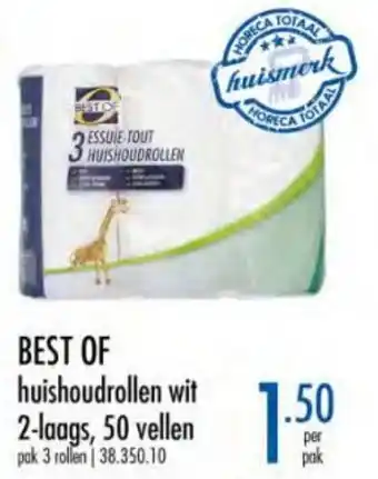 Best of huishoudrollen wit 2-laags, 50 vellen