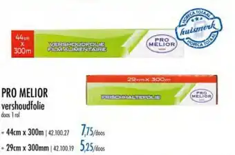 Horeca totaal Pro Melior vershoudfolie aanbieding