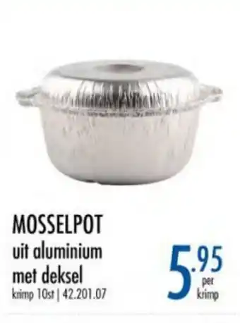 Mosselpot uit aluminium met deksel