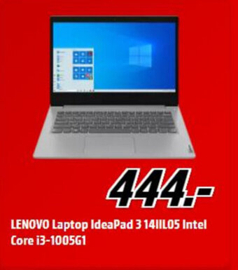 MediaMarkt Lenovo laptop ideapad 3 14iil05 intel core i3-1005g1 aanbieding