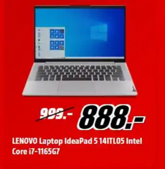 MediaMarkt Lenovo laptop ideapad 5 14itl05 intel core i7-1165g7 aanbieding