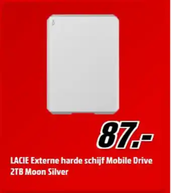 Lacie externe harde schijf mobile drive 2tb moon silver