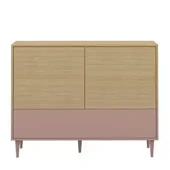 Leen Bakker Symbiosis dressoir esby - eikenkleur/oudroze - 95,3x120x40 cm - Leen Bakker aanbieding